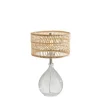 Kirkland's Home Table Lamps-Glass Teardrop Natural Rat Table Lamp
