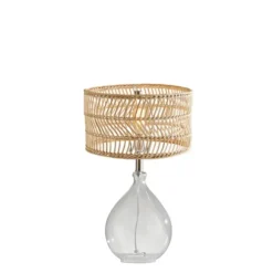 Kirkland's Home Table Lamps-Glass Teardrop Natural Rat Table Lamp