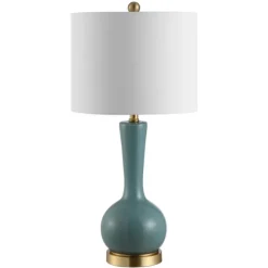Kirkland's Home Table Lamps-Glazed Blue Glass Teardrop Table Lamp
