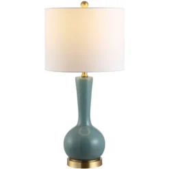 Kirkland's Home Table Lamps-Glazed Blue Glass Teardrop Table Lamp