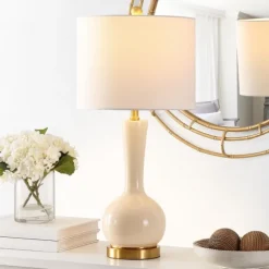 Kirkland's Home Table Lamps-Glazed Glass Teardrop Table Lamp