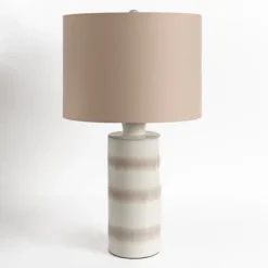 Kirkland's Home Table Lamps-Glazed Sand Stripes Table Lamp