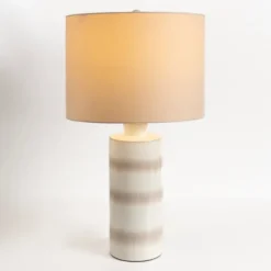 Kirkland's Home Table Lamps-Glazed Sand Stripes Table Lamp