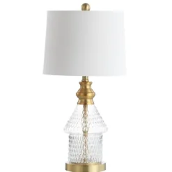 Kirkland's Home Table Lamps-Gold And Clear Bubble Glass Table Lamp