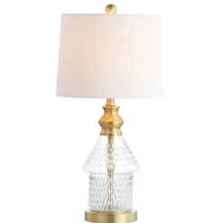 Kirkland's Home Table Lamps-Gold And Clear Bubble Glass Table Lamp