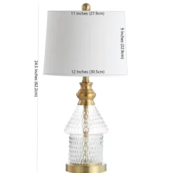 Kirkland's Home Table Lamps-Gold And Clear Bubble Glass Table Lamp