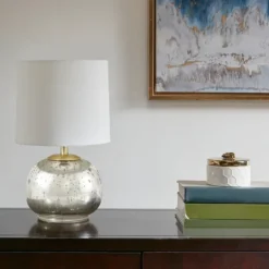 Kirkland's Home Table Lamps-Gold And Silver Mercury Glass Table Lamp