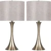 Kirkland's Home Table Lamps-Gold And Tapered Table Lamps, Set Of 2