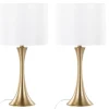 Kirkland's Home Table Lamps-Gold And Tapered Table Lamps Set Of 2