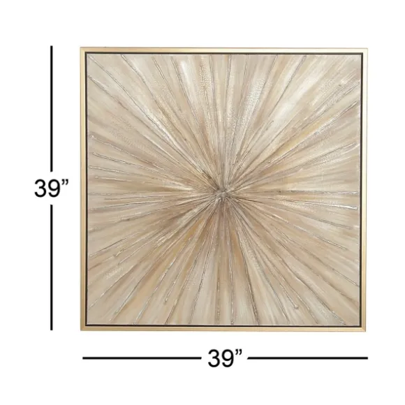 Kirkland's Home Canvas Art-Gold Contemporary Burst Framed Canvas Art Print