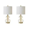 Kirkland's Home Table Lamps-Gold Curved Glass Table Lamps, Set Of 2