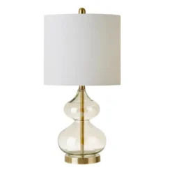 Kirkland's Home Table Lamps-Gold Curved Glass Table Lamps, Set Of 2