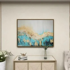 Kirkland's Home Framed Art-Gold Geode Slice Framed Canvas Art Print