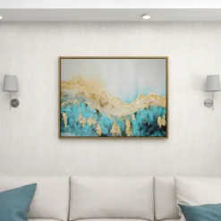 Kirkland's Home Framed Art-Gold Geode Slice Framed Canvas Art Print