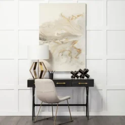 Kirkland's Home Dining Chairs-Gold Iron And Fabric Dining Chairs, Set Of 2