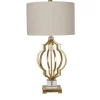 Kirkland's Home Table Lamps-Gold Leaf Caged Table Lamp