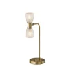 Kirkland's Home Table Lamps-Gold Metal And Dual Glass Shade Table Lamp