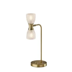 Kirkland's Home Table Lamps-Gold Metal And Dual Glass Shade Table Lamp