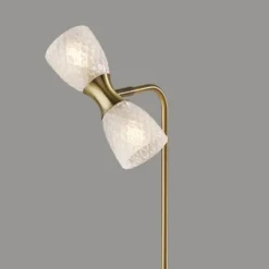 Kirkland's Home Table Lamps-Gold Metal And Dual Glass Shade Table Lamp