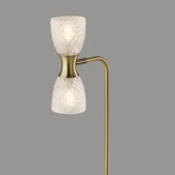 Kirkland's Home Table Lamps-Gold Metal And Dual Glass Shade Table Lamp