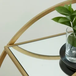 Kirkland's Home Kitchen Islands & Bar Carts-Gold Metal Circular Bar Cart