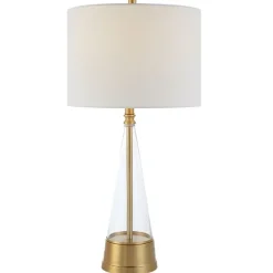 Kirkland's Home Table Lamps-Gold Metal Cone Base Table Lamp