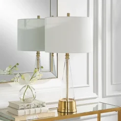 Kirkland's Home Table Lamps-Gold Metal Cone Base Table Lamp