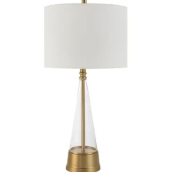 Kirkland's Home Table Lamps-Gold Metal Cone Base Table Lamp
