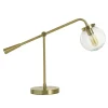 Kirkland's Home Table Lamps-Gold Metal Glass Task Shade Table Lamp