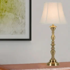 Kirkland's Home Table Lamps-Gold Metal Spindle Table Lamp