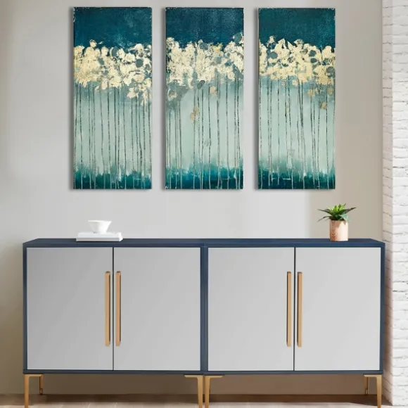 Kirkland's Home Canvas Art-Gold Midnight Forest Canvas Art Prints, Set Of 3