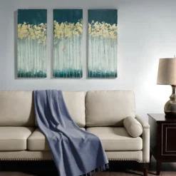 Kirkland's Home Canvas Art-Gold Midnight Forest Canvas Art Prints, Set Of 3