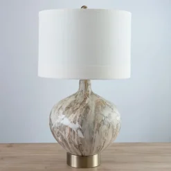 Kirkland's Home Table Lamps-Gold Pistachio Swirl Gourd Table Lamp