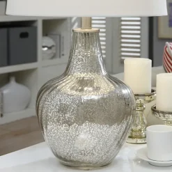 Kirkland's Home Table Lamps-Gold Ribbed Mercury Glass Table Lamp