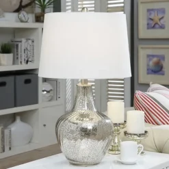 Kirkland's Home Table Lamps-Gold Ribbed Mercury Glass Table Lamp
