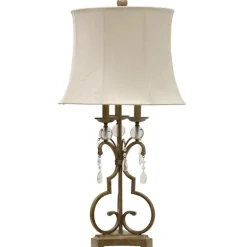 Kirkland's Home Table Lamps-Gold Scrolled Candlestick Table Lamp