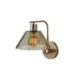 Kirkland's Home Sconces-Gold Smoked Glass Sconce