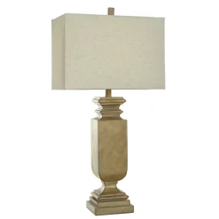 Kirkland's Home Table Lamps-Gold Traditional Rectangular Table Lamp