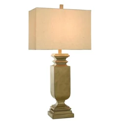 Kirkland's Home Table Lamps-Gold Traditional Rectangular Table Lamp