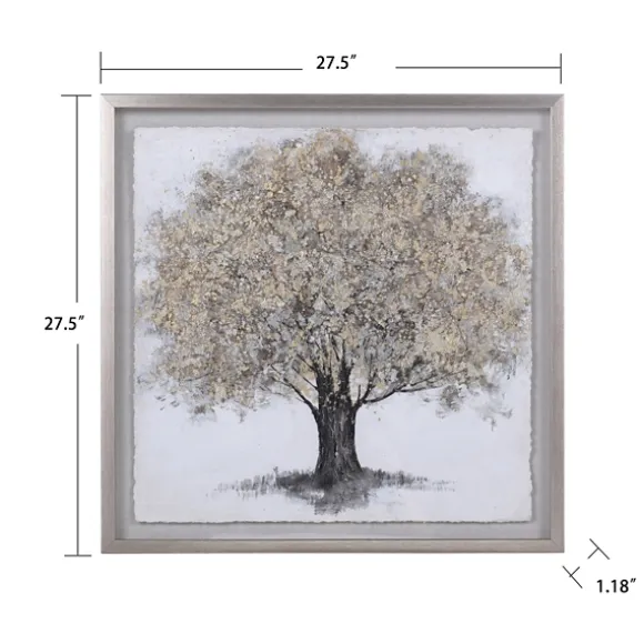 Kirkland's Home Framed Art-Gold Tree Rice Paper Framed Art Print