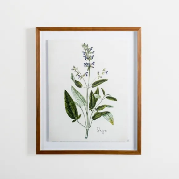 Kirkland's Home Framed Art-Golden Leaves Herbs Sage Framed Art Print