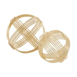 Kirkland's Home Bowl Filler-Golden Minimalist Line Orbs, Set Of 2