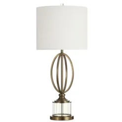 Kirkland's Home Table Lamps-Golden Open Egg Base Table Lamp