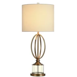 Kirkland's Home Table Lamps-Golden Open Egg Base Table Lamp