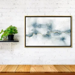 Kirkland's Home Framed Art-Golden Thread Abstract Canvas Framed Art