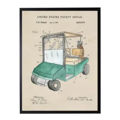 Kirkland's Home Framed Art-Golf Cart Patent Framed Art Print