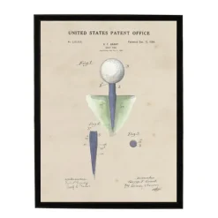 Kirkland's Home Framed Art-Golf Tee Patent Framed Art Print