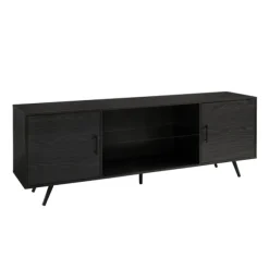 Kirkland's Home Tv Stands & Media Consoles-Graphite 2-Door Glass Shelf Media Cabinet