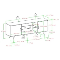 Kirkland's Home Tv Stands & Media Consoles-Graphite 2-Door Glass Shelf Media Cabinet
