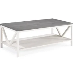 Kirkland's Home Coffee Tables-Gray And Barnwood Coffee Table